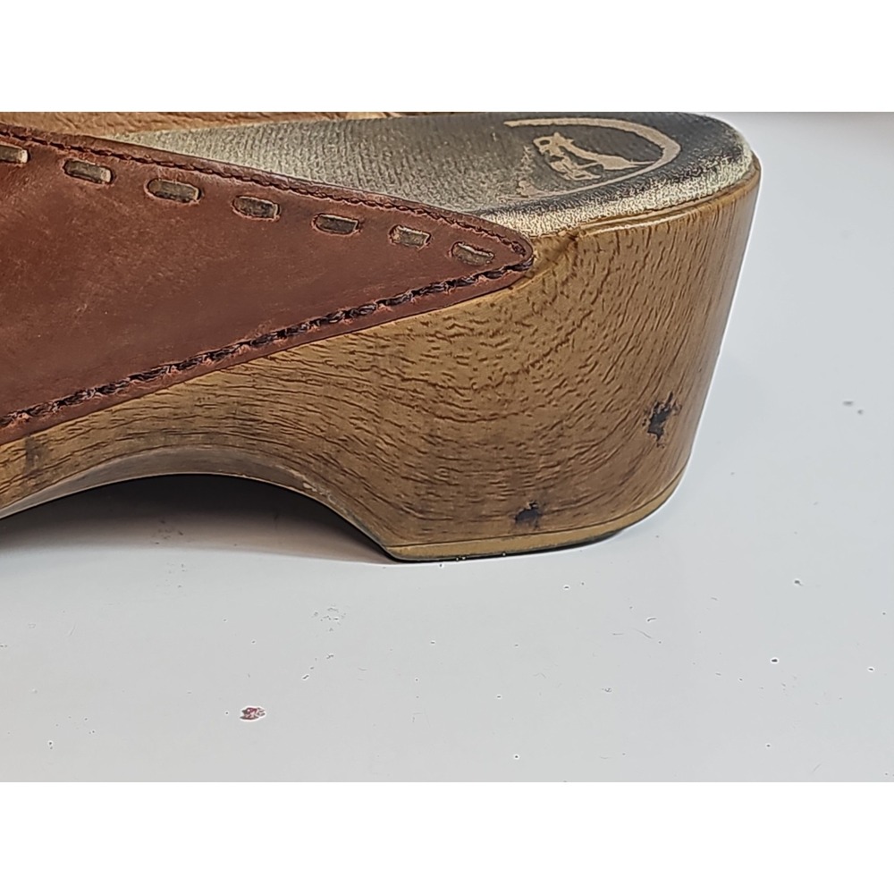 Dansko Womens Size 40/9.5 Slip On Clog Sandals Sunny Brown Leather Wedge Slides - Picture 6 of 12